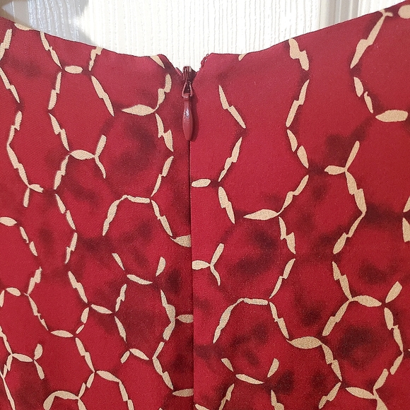 Elisabeth by Liz Claiborne Womans Silk Red Short Sleeve Maxi Lined Dress 16W - Picture 5 of 12